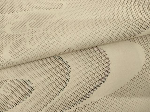 平和屋着物●本場大島紬 白大島 9マルキ 流水文 正絹 逸品 未使用 AABK8661cs