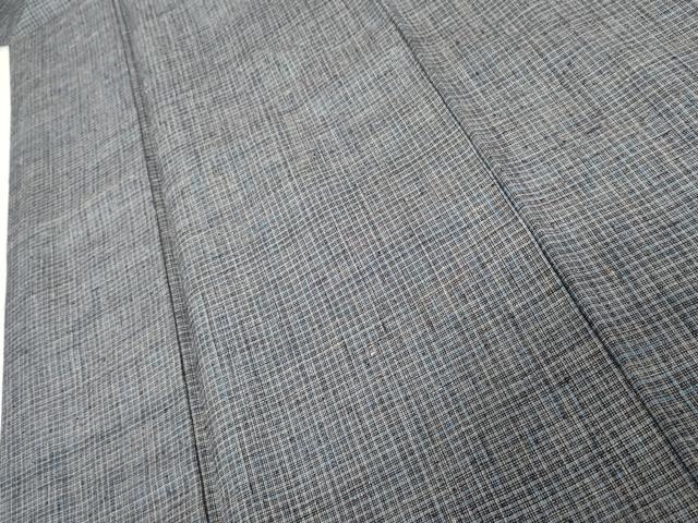 平和屋着物●上質な紬 格子 正絹 逸品 AABK8670cs