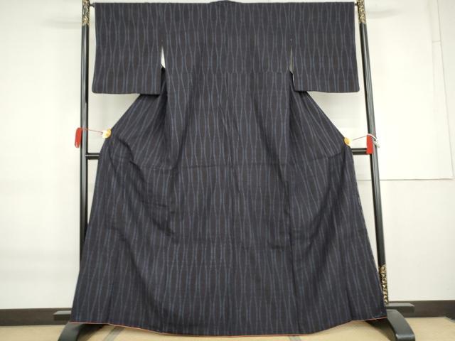 平和屋着物●結城紬 80亀甲 飛び亀甲 立涌文 正絹 逸品 AABK8674cs