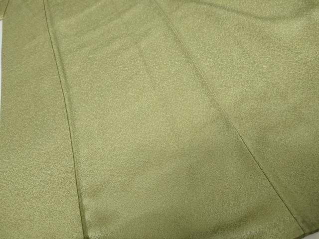 平和屋着物●上質な色無地 霞地紋 苗色 正絹 逸品 AABK8677cs