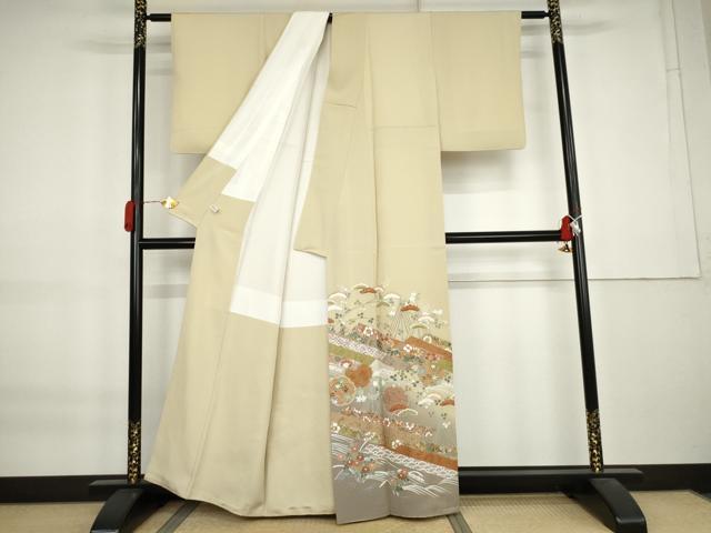 平和屋着物●豪華色留袖 駒刺繍 雪輪吉祥松文 暈し染め 金彩 正絹 逸品 AABK8684cs