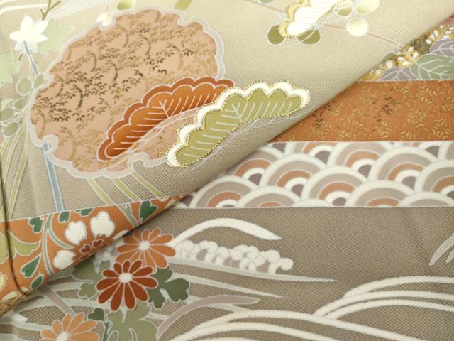平和屋着物●豪華色留袖 駒刺繍 雪輪吉祥松文 暈し染め 金彩 正絹 逸品 AABK8684cs