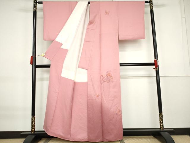 平和屋着物●中国三大刺繍 汕頭刺繍 スワトウ刺繍 訪問着 花車文 暈し染め 正絹 逸品 AABK8686cs