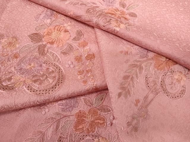 平和屋着物●中国三大刺繍 汕頭刺繍 スワトウ刺繍 訪問着 花車文 暈し染め 正絹 逸品 AABK8686cs