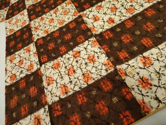 平和屋着物●上質な紬 蜘蛛絞り 横段文 正絹 逸品 AABK8687cs