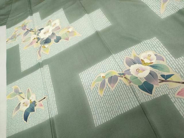 平和屋着物●本加賀友禅作家 橋本洋 訪問着 枝花文 正絹 逸品 AABK8691cs