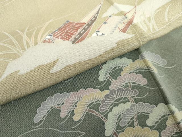 平和屋着物●豪華色留袖 友禅 作家物 浜松風景文 暈し染め 正絹 逸品 AABK8698cs