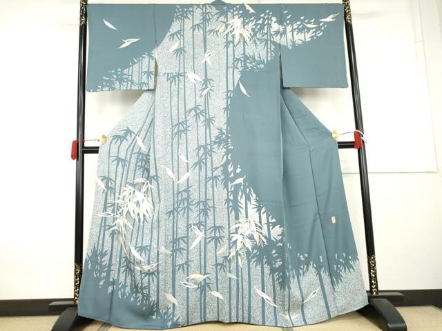 平和屋着物●訪問着 作家物 笹竹文 たたき染め 正絹 逸品 AABK8703cs