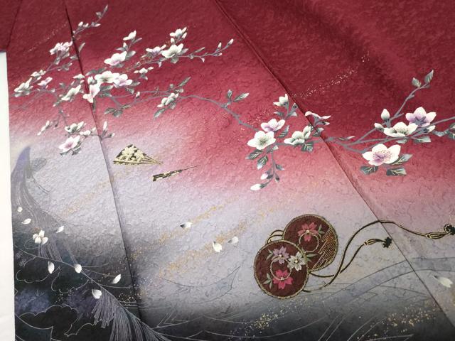 平和屋着物●豪華振袖 手描き 花鼓文 暈し染め 金彩 やまと誂製 正絹 逸品 AABK8708cs