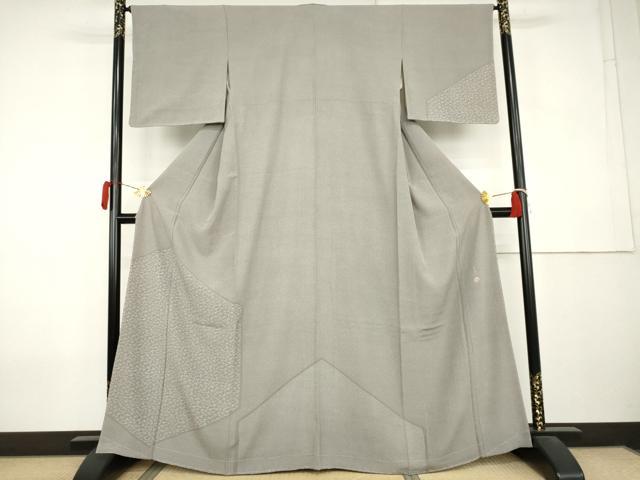 平和屋着物●加賀友禅の型染 板場友禅 坂口幸市 加賀小紋 江戸小紋 訪問着 笹竹文 銀座おゝぎ屋扱い 正絹 逸品 AABK8709cs