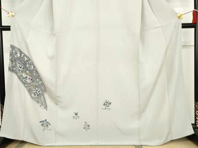 平和屋着物●訪問着 刺繍 更紗花文 金糸 金彩 正絹 逸品 AABK8714cs