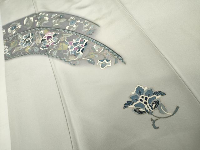 平和屋着物●訪問着 刺繍 更紗花文 金糸 金彩 正絹 逸品 AABK8714cs