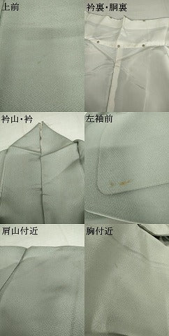 平和屋着物●上質な色無地 紗綾形地紋 柳鼠色 正絹 逸品 AABK8720cs