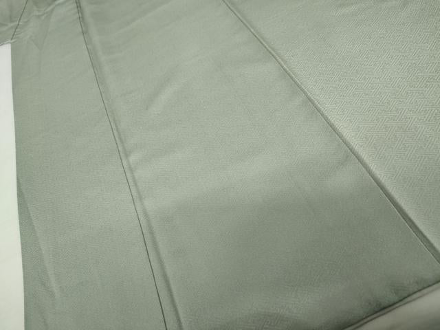 平和屋着物●上質な色無地 紗綾形地紋 柳鼠色 正絹 逸品 AABK8720cs