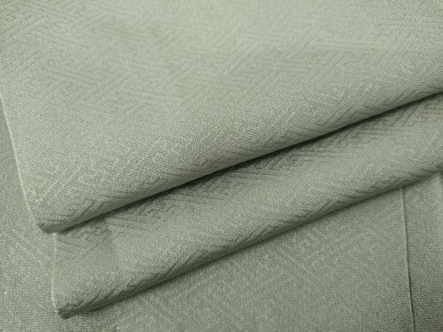 平和屋着物●上質な色無地 紗綾形地紋 柳鼠色 正絹 逸品 AABK8720cs