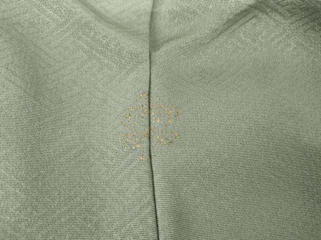 平和屋着物●上質な色無地 紗綾形地紋 柳鼠色 正絹 逸品 AABK8720cs