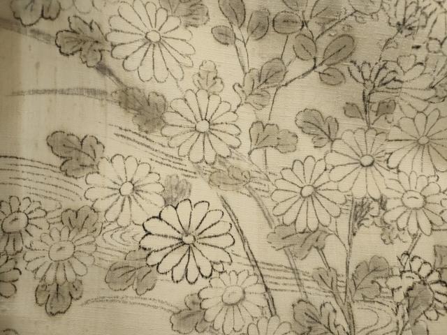 平和屋着物*夏物 訪問着 紗紬 手描き 流水花松文 正絹 逸品 AABK8726st