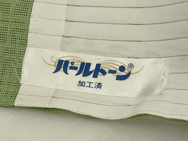 平和屋着物*夏物 色無地 幾何学紋紗 柳茶色 正絹 逸品 AABK8741st