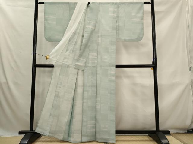 平和屋着物*夏物 小紋 絽 横段文 洗える着物 AABK8751st