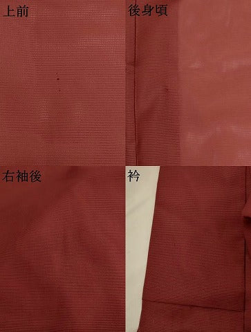 平和屋着物*夏物 色無地 絽 蘇芳香色 洗える着物 AABK8755st