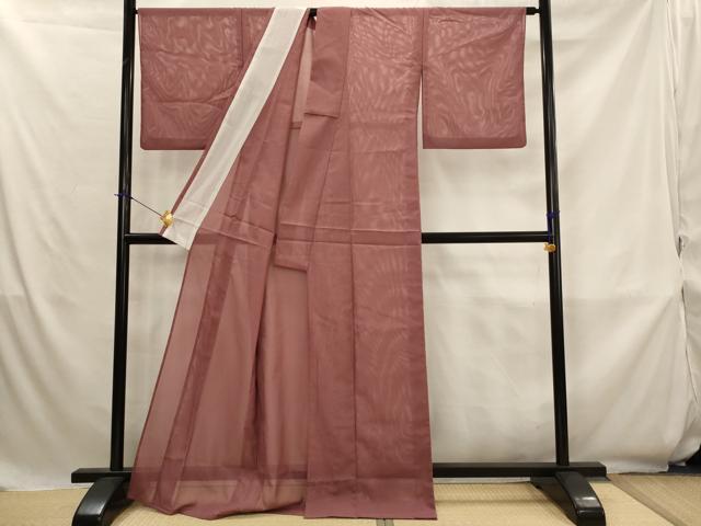 平和屋着物*夏物 色無地 絽 蘇芳香色 洗える着物 AABK8755st