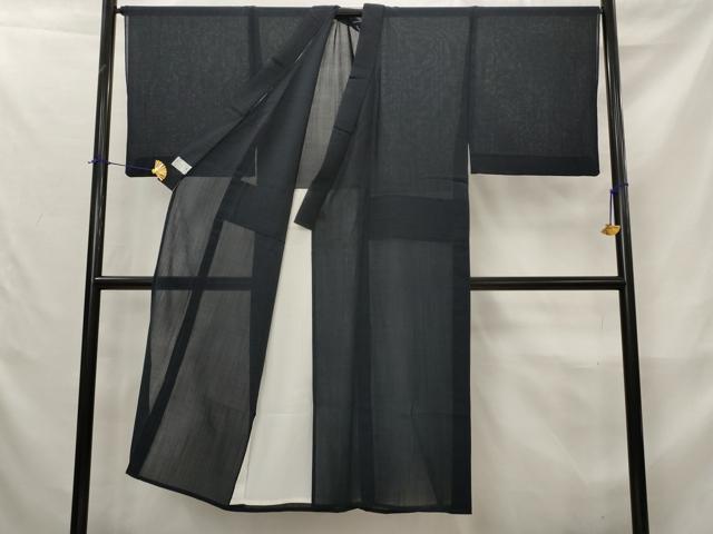 平和屋着物*夏物 男性 洗える最高級着物 <英>はなぶさ謹製 色紋付 紗 藍鉄色 洗える着物 AABK8767st
