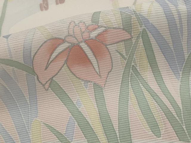 平和屋着物*夏物 訪問着 絽 流水草花文 暈し染め 銀彩 洗える着物 AABK8772st