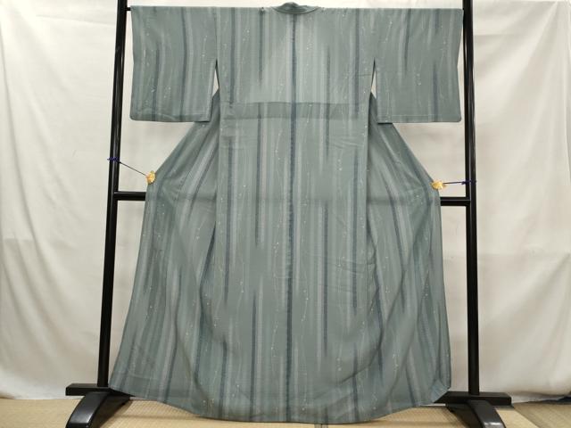 平和屋着物*夏物 小紋 絽縮緬 間道 洗える着物 AABK8785st