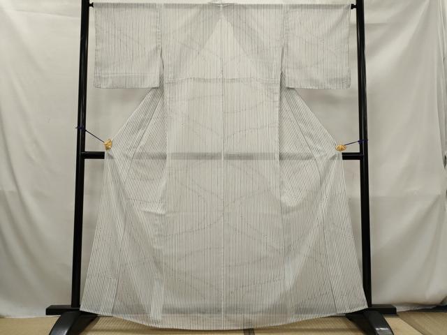平和屋着物*夏物 小紋 絽 竹縞 洗える着物 AABK8788st