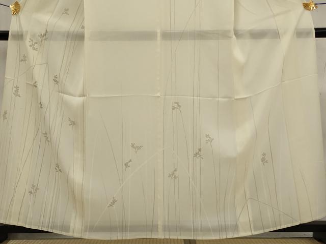 平和屋着物*夏物 訪問着 絽 草花文 銀彩 正絹 逸品 AABK8797st