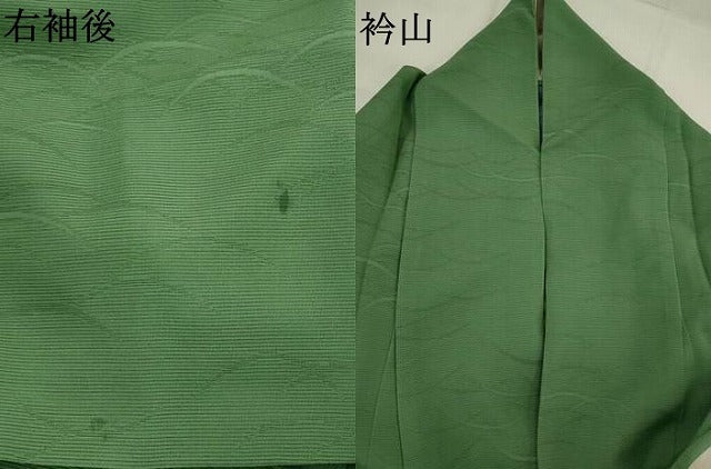 平和屋着物*夏物 色無地 絽 芝文紗 老竹色 高島屋扱い 正絹 逸品 AABK8815st