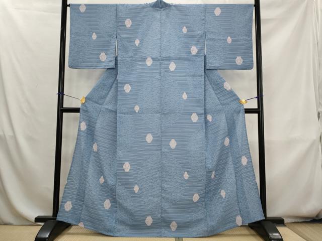 平和屋着物*夏物 小紋 紗 陶器花文 洗える着物 AABK8817st