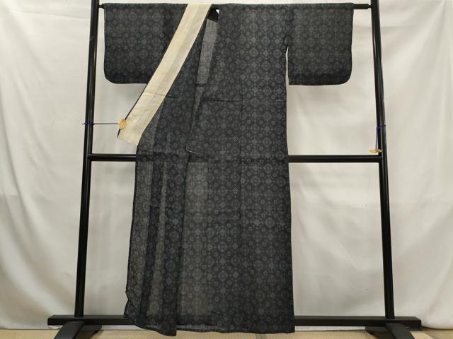 平和屋着物*夏物 重要無形文化財 本場宮古上布 幾何学文様 苧麻 逸品 AABK8845st