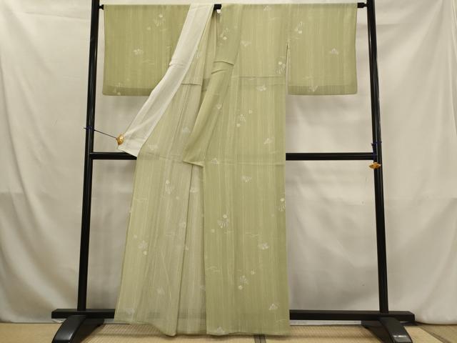 平和屋着物*夏物 小紋 絽縮緬 舞桜文 洗える着物 AABK8853st
