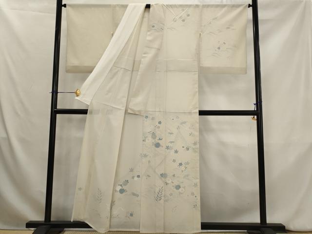 平和屋着物*夏物 訪問着 絽 流水花文 金彩 正絹 逸品 AABK8855st