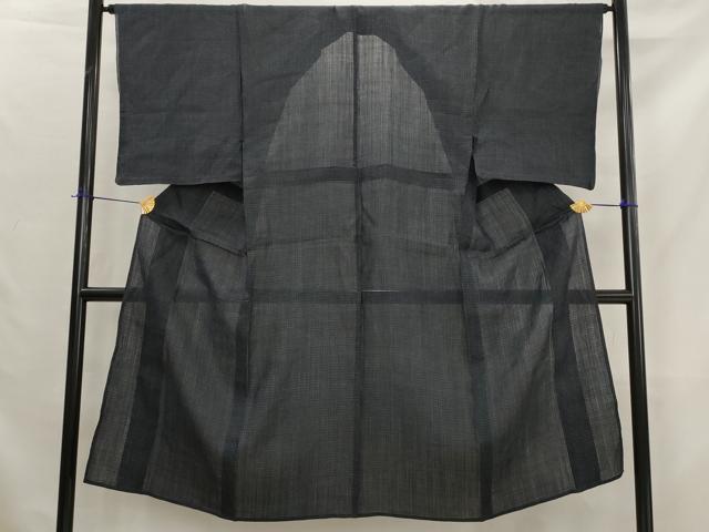 平和屋着物*夏物 男性 重要無形文化財 本場宮古上布 格子 苧麻 逸品 AABK8857st
