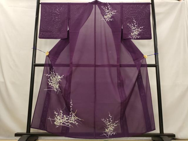 平和屋着物*夏物 訪問着 絽 流水草花文 洗える着物 AABK8871st