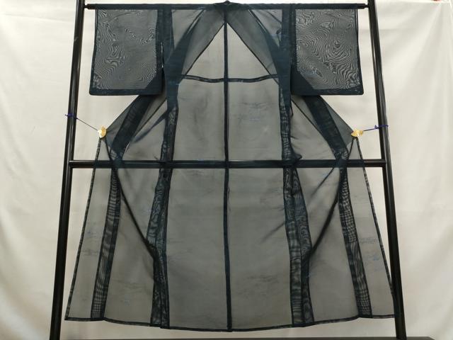 平和屋着物*夏物 小紋 紗 風景文 正絹 逸品 AABK8891st