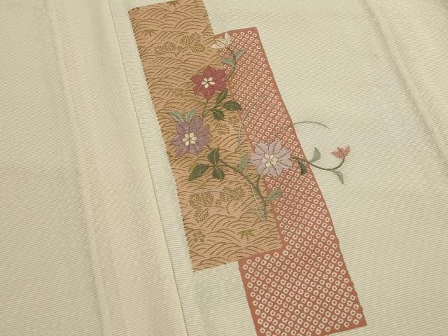 平和屋着物*夏物 訪問着 絽 刺繍 短冊花文 金糸 金彩 正絹 逸品 AABK8911st