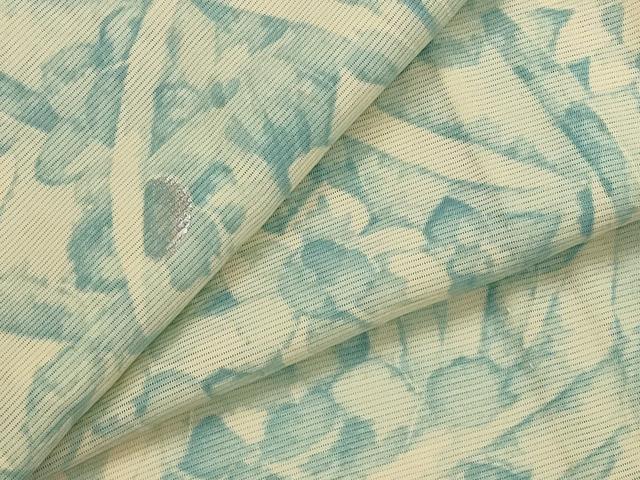 平和屋着物*夏物 小紋 絽 草花尽くし 暈し染め 銀彩 正絹 逸品 AABK8912st