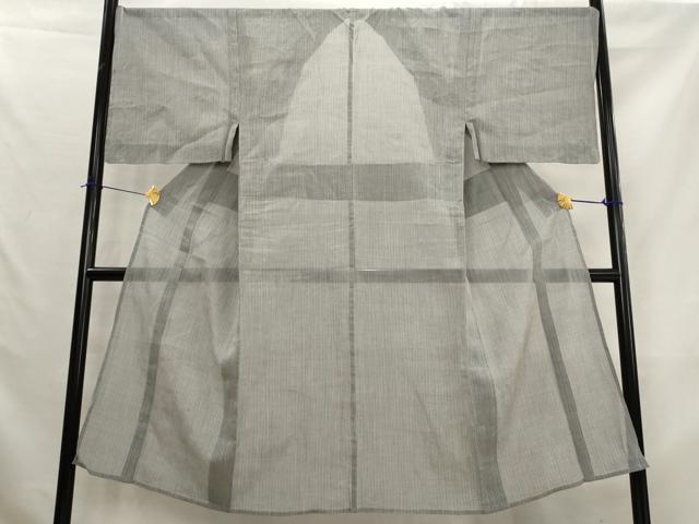 平和屋着物*夏物 男性 本場小千谷ちぢみ 縞 麻 逸品 AABK8915st