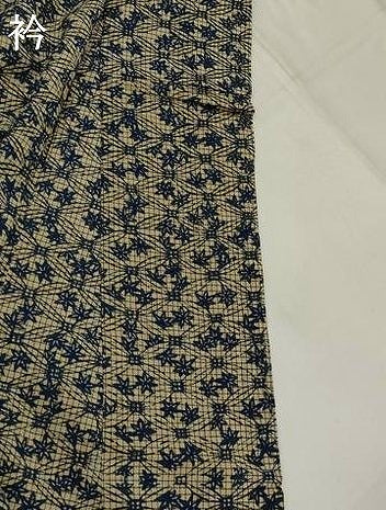 平和屋着物*夏物 小紋 浴衣兼用 絹紅梅 藍 楓 綿絹 逸品 AABK8917st