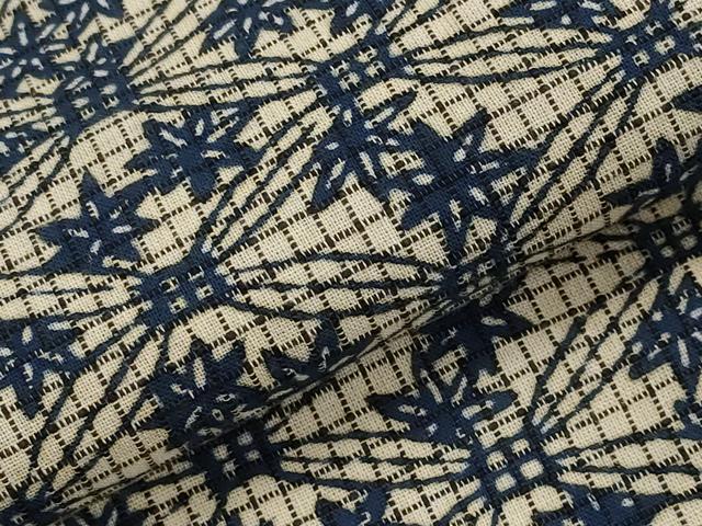 平和屋着物*夏物 小紋 浴衣兼用 絹紅梅 藍 楓 綿絹 逸品 AABK8917st