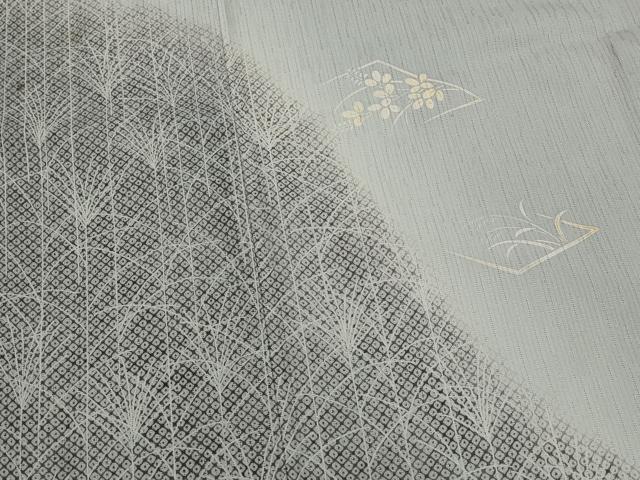 平和屋着物*夏物 訪問着 霞文紗 すすき文 暈し染め 金彩 正絹 逸品 AABK8918st