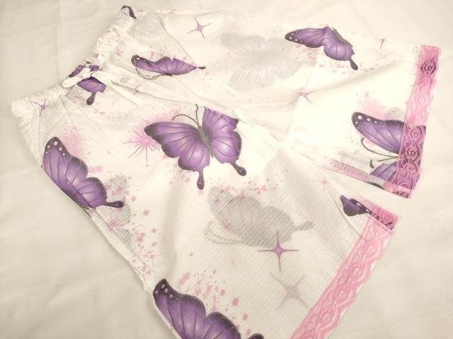 平和屋着物*夏物 子供 女の子 甚平 上下セット 舞蝶文 蓄光 綿紅梅 綿 逸品 未使用 AABK9260ja