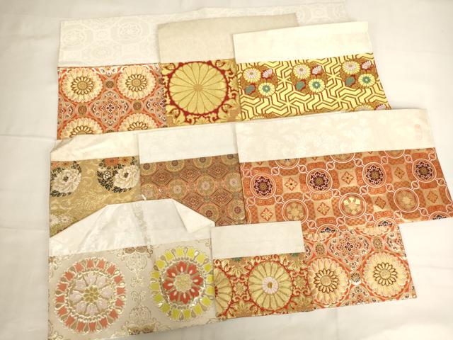平和屋本店▼打敷 内敷 8点セット 金襴 西陣織 花丸文 未使用品あり 法衣 寺院 仏具 仏教 僧侶 神職 装束 AABK9301ja