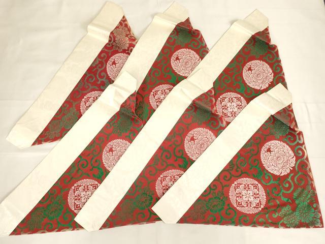 平和屋本店▼打敷 内敷6点セット 三角 八藤 抱き牡丹 法衣 寺院 仏具 仏教 僧侶 神職 装束 AABK9313ja