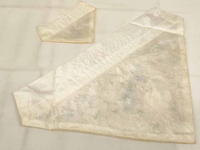 平和屋本店▼夏物 打敷 内敷2点セット 三角 紗 駒刺繍 鳳凰草花文 法衣 寺院 仏具 仏教 僧侶 神職 装束 AABK9318ja