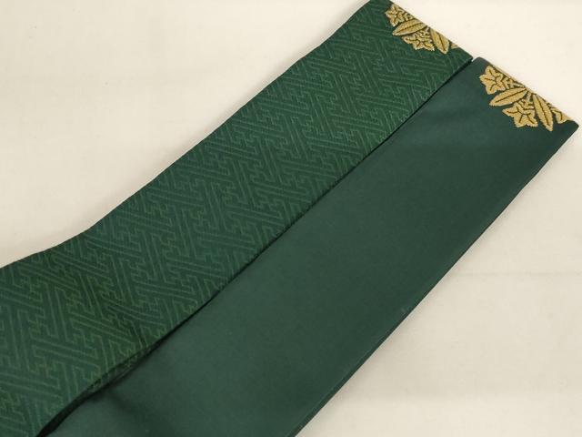 平和屋本店▼輪袈裟2点セット 竜胆車 抱き花杏葉 金糸 箱付き 法衣 寺院 仏具 仏教 僧侶 神職 装束 未使用 AABK9320ja