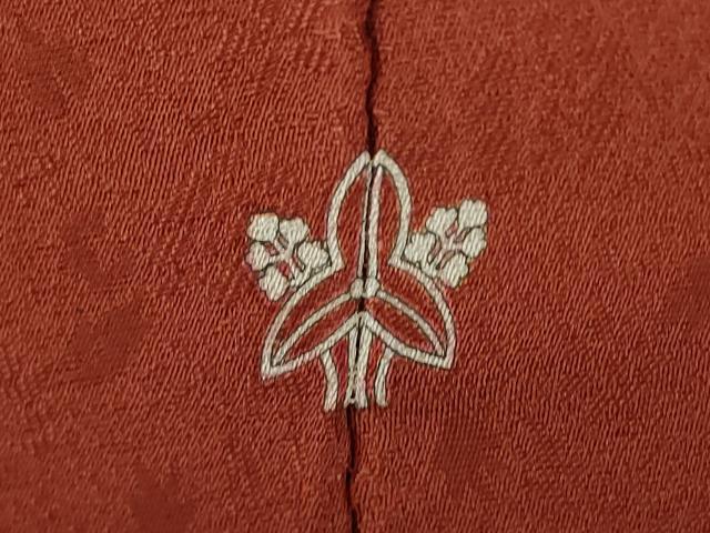 平和屋着物●上質な色無地 花唐草地紋 海老茶色 正絹 逸品 AABK9322ck